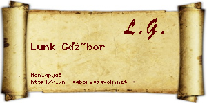 Lunk Gábor névjegykártya